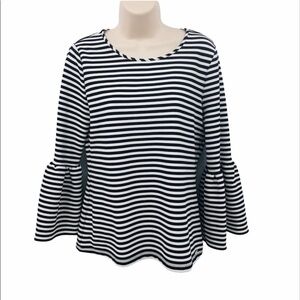 Calvin Klein women’s striped top Bell‎ sleeves M